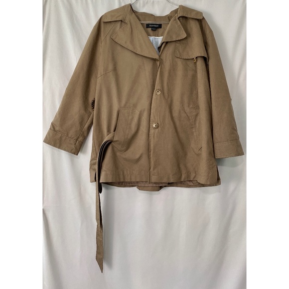 Ellen Tracy Lined and Belted Beige Over Coat/Trench - Picture 2 of 12
